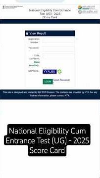 National Eligibility Cum Entrance Test (UG) - 2025Score Card