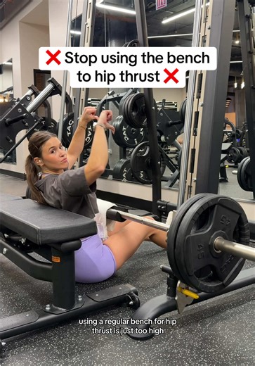 Stop using the high bench to hip thrust ✋🛑 #hipthurst #gymtutorial #glutegrowth #glutegains
