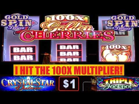 We Got the GOLD SPIN & a HUGE MULTIPLIER on NEW 100X GOLDEN CHERRIES! Wheel of Fortune slots!