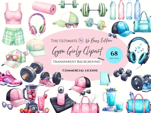 Gym PNG Gym Clipart Mega Bundle Gym Gifts for Her Weightlifting Fitness PNG Watercolor Clipart Bundle Workout Motivation Digital Download - Etsy