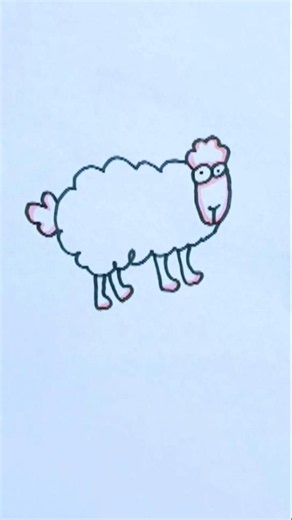 Draw white sheep 🐑 easy drawing #sheep #drawing #trending #art #easydrawing