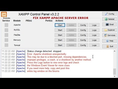 How to fix missing dependencies error message in Xampp Apache Server
