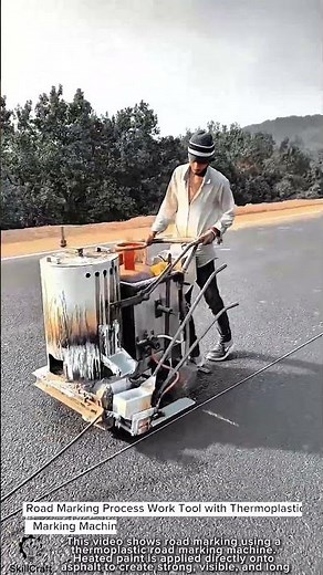 Road Marking Process Work Tool with Thermoplastic Marking Machine #worktool