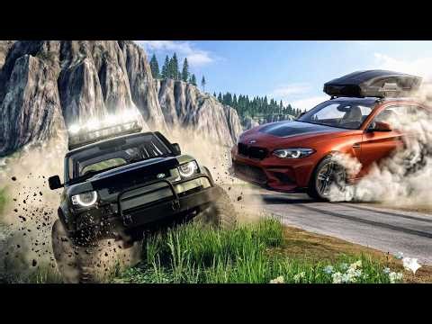 Realistic Car Cliff Drops #53 - BeamNG Drive Crashes | CrashBoomPunk