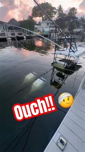 Center Console Boat sinks Behind House - #boat #fail #shorts