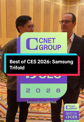 CNET’s Editor in Chief David Katzmaier and @ZDNET Managing Editor Kerry Wan came together to let us in on why the Samsung Galaxy Z TriFold won Best Overall Award for our Best of #CES2026. @PCMagOfficial @Mashable @EverydayHealth @IGN Entertainment
