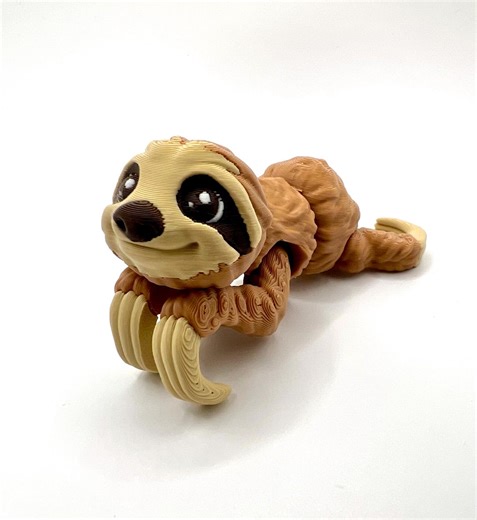 3D Printed Sloth Fidget Figure: Articulated Animal Decor - Etsy