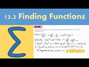 13.3 Finding functions (PURE 1- Chapter 13:Integration)