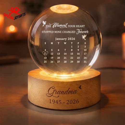 Memorial Gift,memorial Crystal Ball Night Light, Loss of Mom Dad, Dad Mom Memorial Lamp, Sympathy Gifts, Remembrance Light, Bereavement Gift - Etsy
