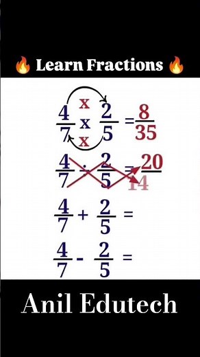 Learn Fractions in 60 Seconds! Easy Butterfly Method Trick #aniledutechyt #fraction #schoollevel