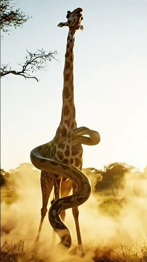 Giant Python Attacks Giraffe in the Wild