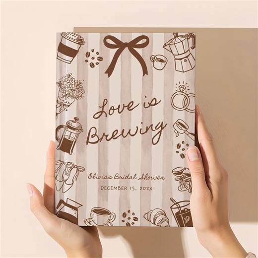 Love is Brewing Bridal Shower Guest Book: Personalized Memory Book, Bachelorette Keepsake - BR1A1 - Etsy