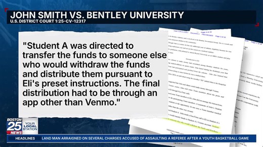 Bentley student-athletes disciplined over pyramid scheme using Venmo, lawsuit claims