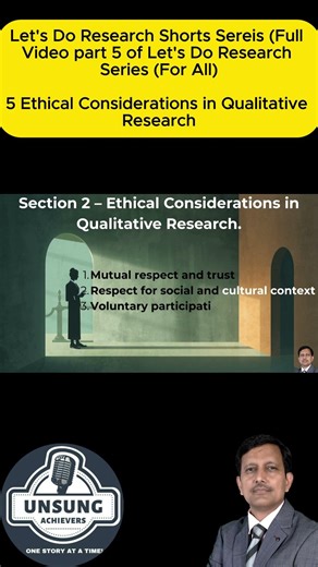 Section 2 Highlighitng 5 Ethical Considerations | Let’s Do Research Shorts #research