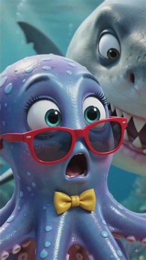 Funny Octopus vs Hungry Shark! 🐙🦈 Epic Rescue by Fisherman | 3D Cartoon Animation for Kids #kids