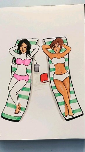 491K views · 3.2K reactions | Left or Right ? 樂 #shorts #art #drawing #reels #desanarts #viral #instagram #artist #creative #trendingreels #relaxation #vacationmode #bikini #beach #summervibes #top | Santu Dey | Facebook