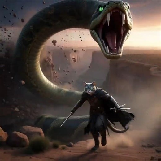 The angry python fighting with the cat #cat#python #10000000views #1000subscriber#python