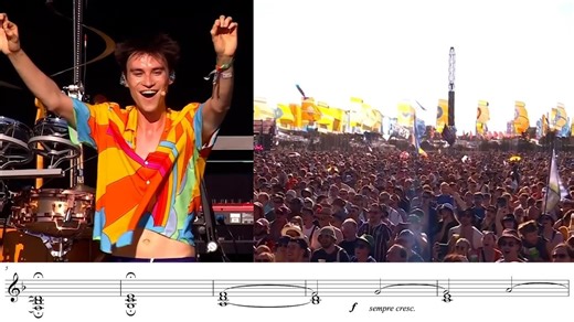 Musician flips script at concert.