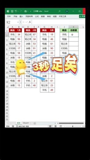 SUMIF最牛的多表求和用法 #excel #办公效率 #办公技巧 #函数 #职场干货