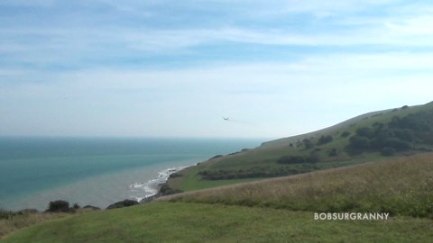 Watch the legendary Vulcan bomber glide over Beachy Head
