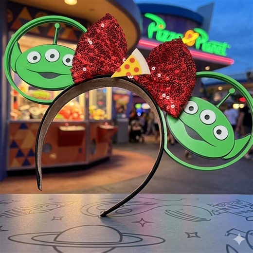 Toy Story Alien 3D Printed Mouse Ears, Pizza Planet Headband, Little Green Men Ears, Space Alien Cosplay, Magical Theme Park Accessories