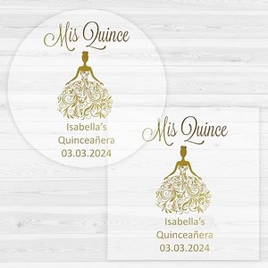 Mis Quince Stickers, Clear Quinceañera Labels, Transparent Labels/Stickers (#027-CF)