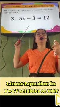 Linear Equation in Two Variables or NOT #mathematics #Math8 #mathtutor #mathlesson #maampagayon