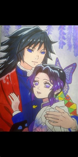 part -4 of doing anime couple challenge#drawing #anime #giyuutomioka#shinobu #demonslayer #trending