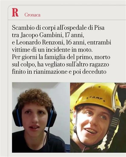 In ospedale scambiano il ragazzo morto e i genitori vegliano per giorni quello sbagliato