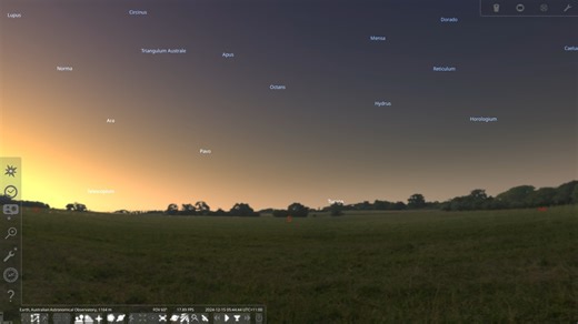 Stellarium - Australian astronomical observatory, Australia - 14/12/2024