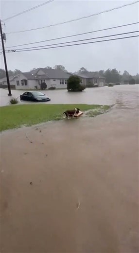 Brave Cooper Saves The Day! #heroic #dogsoftiktok #floodrescue