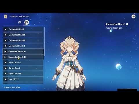 BARBARA BATTLE VOICE LINES (ENGLISH)