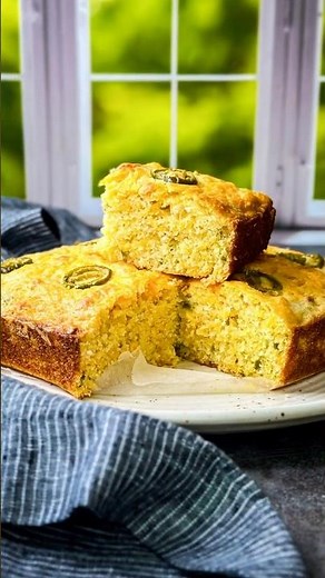 Golden, Crispy & Cheesy! Jalapeño Cheddar Cornbread Recipe That Wows Every Time! #shorts