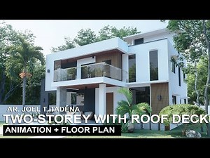 MODERN HOUSE DESIGN TWO-STOREY RESIDENTIAL WITH ROOF DECK