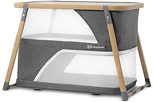 Kinderkraft Sofi Portable Travel Crib for Baby, Convertible Sleeping Cot 4 in 1 with Easy to Pack Playpen, Comfortable Bassinet Mattress and an Additional Cradle Function