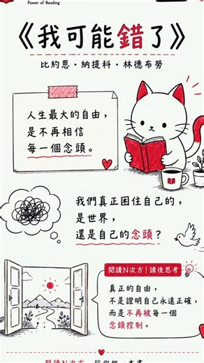 《我可能錯了》人生最大的自由，是不再相信每一個念頭 #閱讀N次方 #我可能錯了 #自我覺察 #閱讀分享 #人生思考
