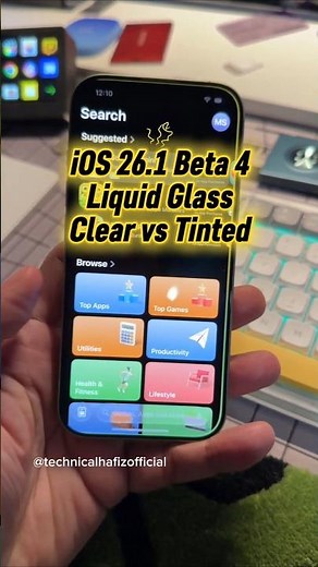iOS 26.1 Beta 4 – Liquid Glass Clear vs Tinted 🔥 (Which Looks Better?)
