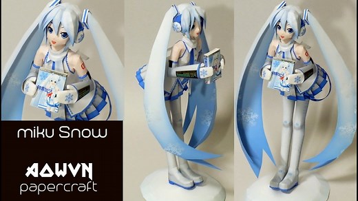 [Papercraft] Figure Miku Snow 2011 - PDF & Pepakura