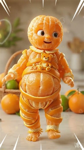 Cute Orange Baby Walking 🍊 Funny Chubby Cartoon Animation | Talking Fruits