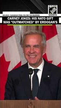 Mark Carney jokes Maple Syrup gift was outshone by Erdogan's revolver at NATO summit event