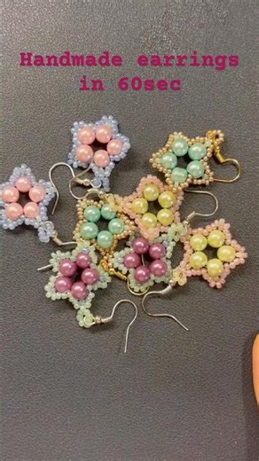 Make this cute earrings in 60sec #diy #beading #earrings #shorts
