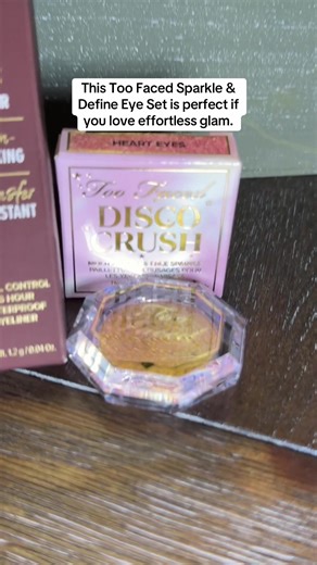 The Too Faced Sparkle & Define Eye Set is designed to create effortless, eye-catching glam in just a few steps. This curated duo combines radiant sparkle with precise definition to enhance and brighten the eyes. The shimmer formula adds dimension and light-catching glow, while the defining product intensifies and shapes the eyes for a polished finish. Perfect for soft glam, evening looks, or everyday enhancement, this set delivers high-impact results with minimal effort. Compact and travel-frien