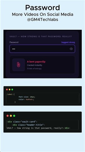 Interactive Password Strength Analyzer UI with Real-Time Entropy Meter | HTML CSS & JS Tutorial