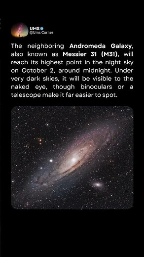 Andromeda Galaxy at Its Peak | How to see it on October 2 2025 #andromedagalaxy