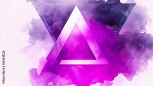 An angled triangle logo in shades of purple reinforcing the importance of the company’s brand name. Business concept. .