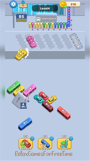 Car Jam: Traffic Puzzle - Level 4 gameplay logic puzzle brain color sort bus jam game walkthrough