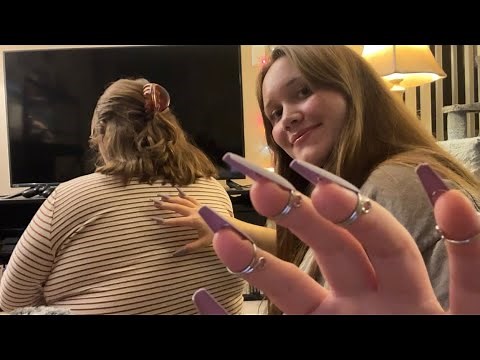 asmr | gentle back scratching + tracing ✨ (hair play, personal attention, whispers)