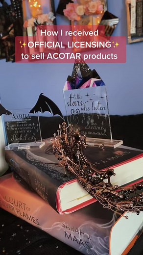 Here's how I got official licensing to sell SJM merch #acotar #sjm #sjmaass #smallbusiness #officiallicensing #helpsmallbusinessgrow #greenscreen