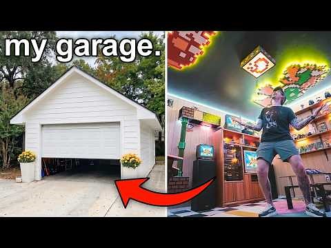 I Built a Hidden 90's Man Cave in my GARAGE