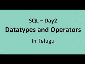 SQL Day 2: Data Types and Operators